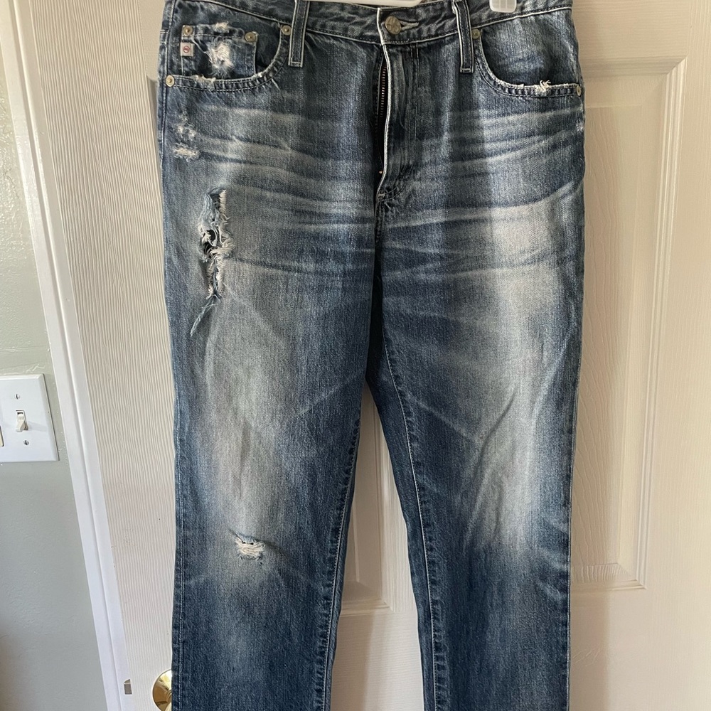 AG Jeans high rise straight crop jeans